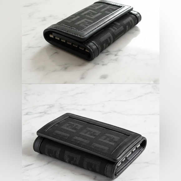 FENDI Vintage Black Zucca Monogram 6 Hook Key Case Wallet Holder - Picture 2 of 10